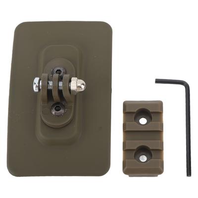Helmet Mount Quick Installation Hook and Loop Fastener Nylon High Strength Helmet Mount Base for Outdoor Activities Tan