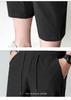 Men's Quick-Dry Ice Silk Elastic Shorts - Breathable, Loose-Fit, Solid Color, Large Size, Casual Three-Quarter Length for Seniors
