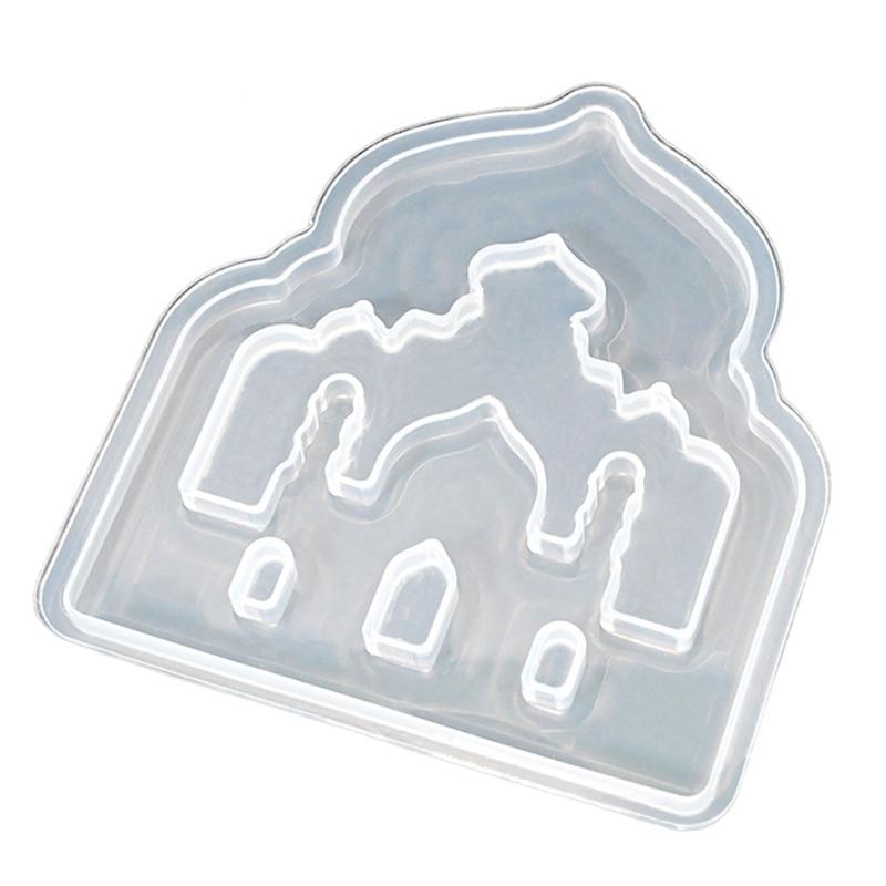 House Moon Shape Silicone Molds for Epoxy Resin Candle Holder Tealight Holder Home Decoration Gypsum Silicone Molds