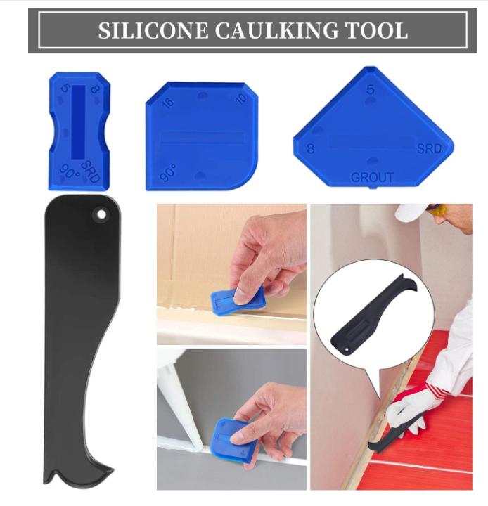 6 in 1 Silicone Caulking Tools, Caulking Tool Set Stainless Steel Sealant Caulk Nozzle Kit, Applicator Finisher Kit