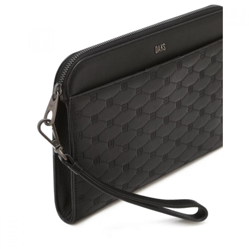 Daks Black Leather Clutch Bag Dbba6f006bk