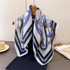 Retro Carriage Herringbone Pattern Cotton And Linen Feeling Small Square Scarf Silk Scarf Imitation Velvet Headscarf Shawl Sun Protection Scarf