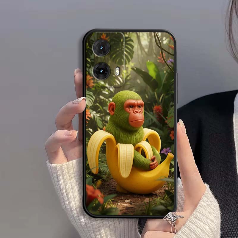 Tung Tung Sahur Anime Art For Motorola G85 Edge 50 G24 G35 G14 G04 40 G72 G34 G G54 G13 G32 5G Black Phone Case