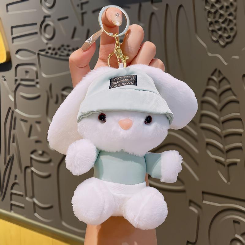 

Creative Plush Fisherman s Hat, Little Rabbit Keychain, Small Pendant, Key Chain, Doll Doll, Girls Bag, Hanging Decoration зелёный