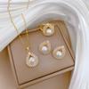 Court Feng Shui Drop Pearl Light Luxury Temperament Gorgeous Full Diamond Necklace Female Versatile Collarbone Titanium Steel Chain
