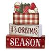 4Pcs Football Table Decorations Football Tiered Tray Decor Sport Game Centerpiece Sign Decorative Rugby Stack Block Gift for Fans Club Tailgate