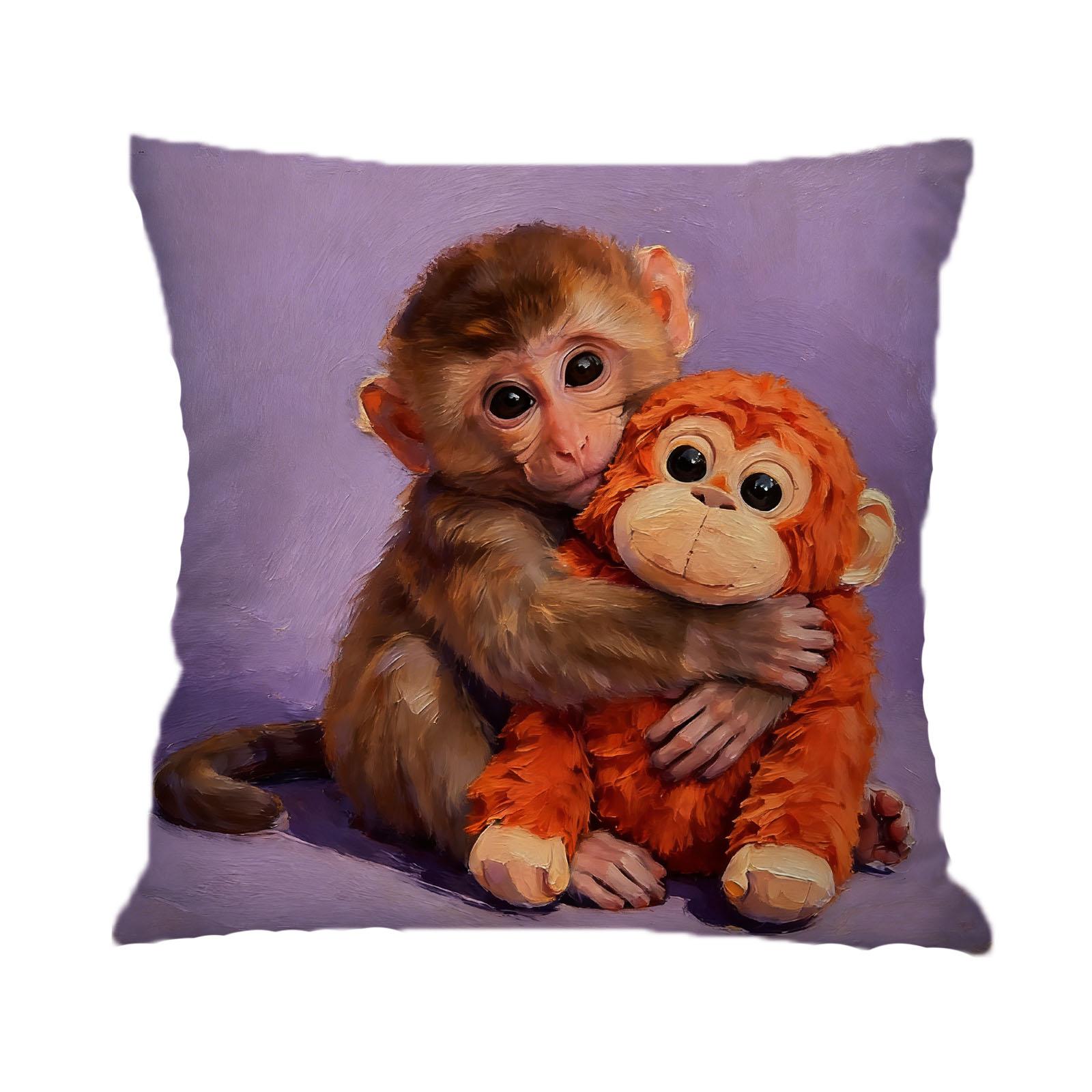 

Adorable Little Monkey Themed Items: Printed Pillowcase, Square Throw Pillow, 40*40cm one size