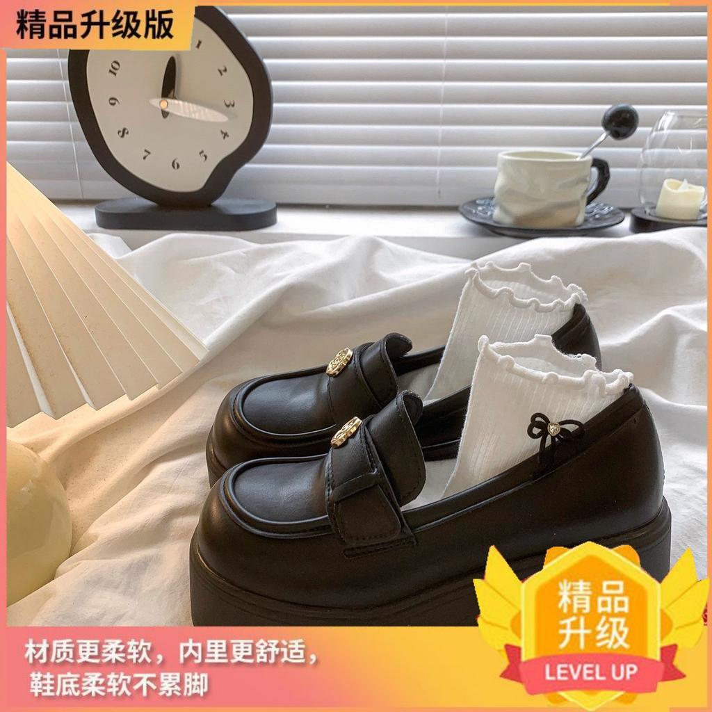 British Style Black Small Leather Shoes Women's Spring and Autumn New Comfortable and Versatile Love Mary Jane Single Shoes