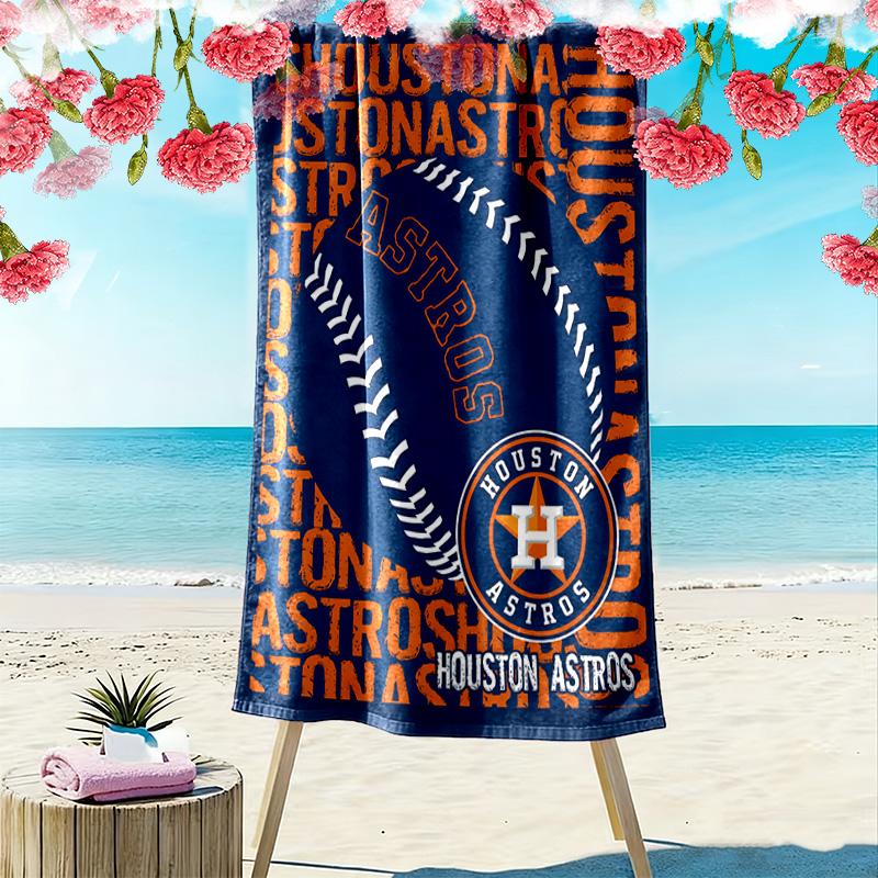 Houston Astros Print Beach Towel, Large Soft Quick Dry Towel for Beach Camping Swimming