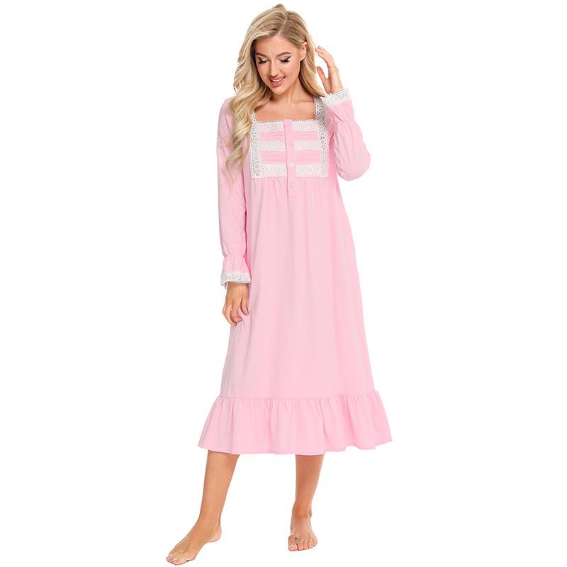 GMXIA Long-sleeved Pajamas, Princess Dress, White Dress, Halloween Party Home Wear
