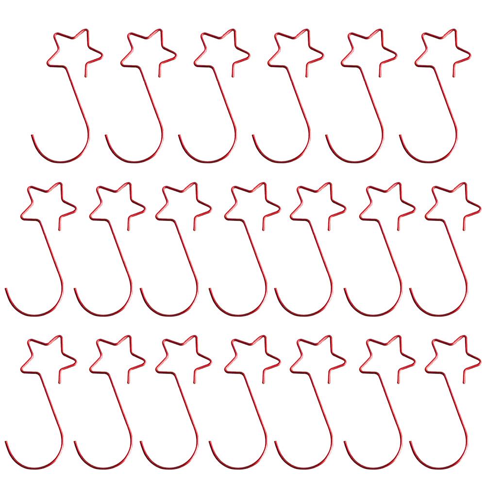 

Sturdy Metal Xmas Hangers Star Shape Hooks for Hanging Ornaments Pack of 20 красный