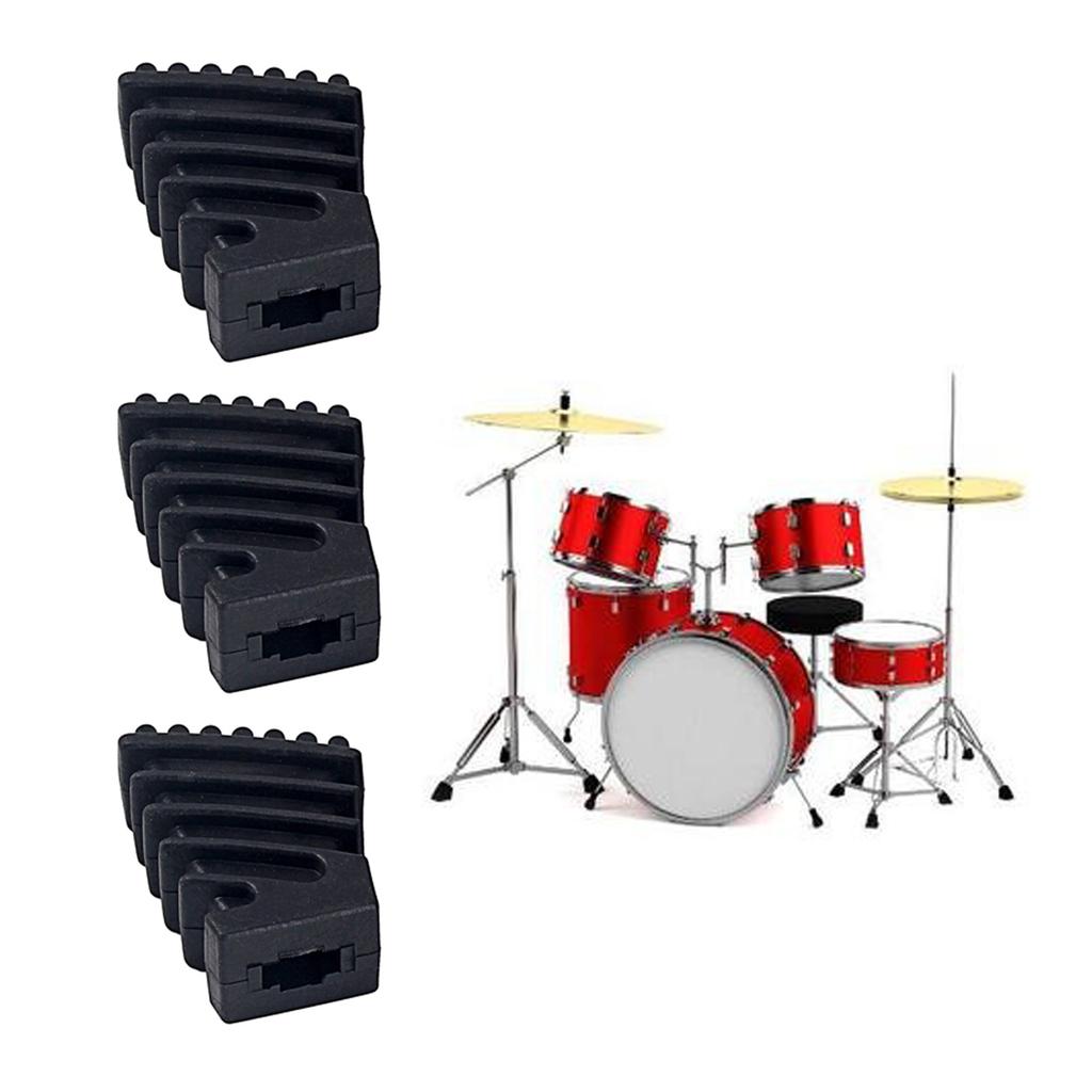 3 buc Picioare de cauciuc negre pentru rack de tobe, protectoare pentru picioarele tobelor de percuție pentru hardware de tobe, suport pentru cinele, suport rack, durabil