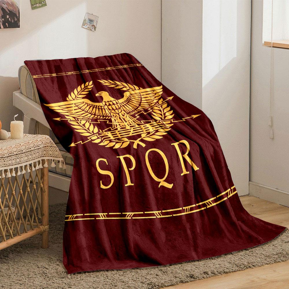Roman Eagle SPQR Blanket bedroom Blanket for Livingroom Couch lunch break Soft Cozy throw for Friend's festival Gift
