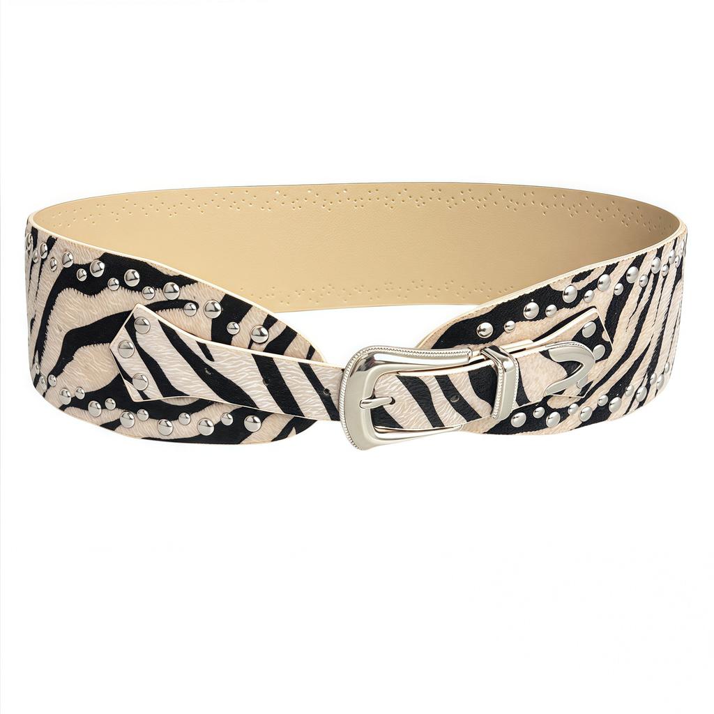 New Rivet Style Belt, Ins Style Overcoat, Wide Waistband, Punk Retro Belt for Women