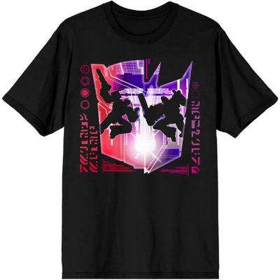 Koszulka Czarna z Obrysem Transformers Optimus Prime & Megatron Zderzający się