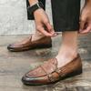 Luxury Brand Loafers Men's Slip-On Brown Designer Fashion Leather Shoes Thick Sole Comfortable Casual Shoes Formal Men's Shoes