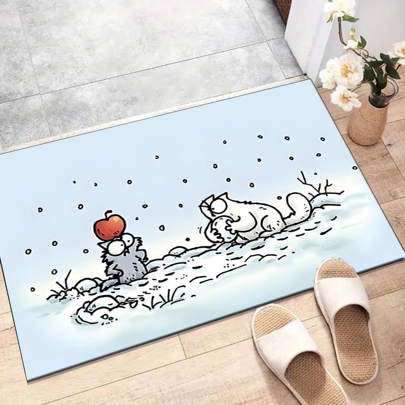 Simon's cat Polyester Carpet, Soft Indoor Mat for Office Chair, Living Room, Computer Desk - Decorative Home Office Rug Design
