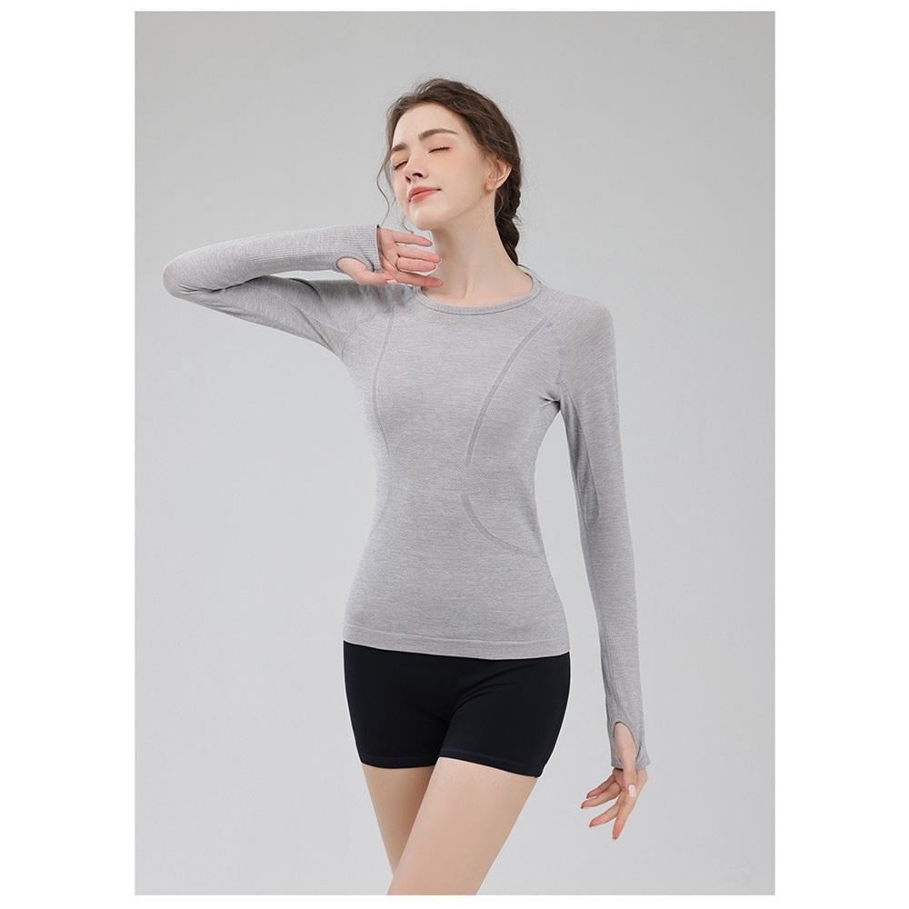 Sports Tops For Women In Autumn And Winter, Tight Fitting Round Neck Yoga Clothes, Professional Running, Pilates Training, Gym Clothes, Long Sleeves