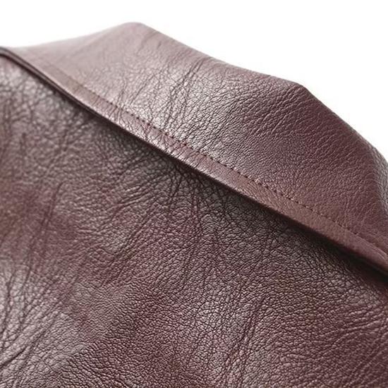 Zip Leather Jacket Women Leather Jacket Women Casual Lapel Vintage Coat