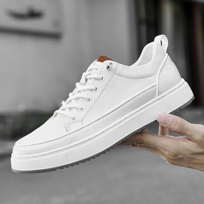New Mens Casual Shoes High Quality Walking Sneakers Lace-up Sport Tennis Shoes for Men 2024 Outdoor Genuine Leather Shoe