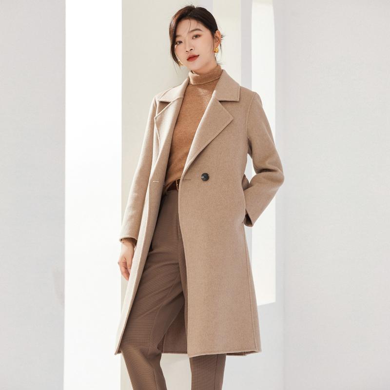 100% Wool Women Coat MODERN NEW SAGA Autumn Wool Long Jacket Handmade Pea Coat Winter Warm Wool Overcoat