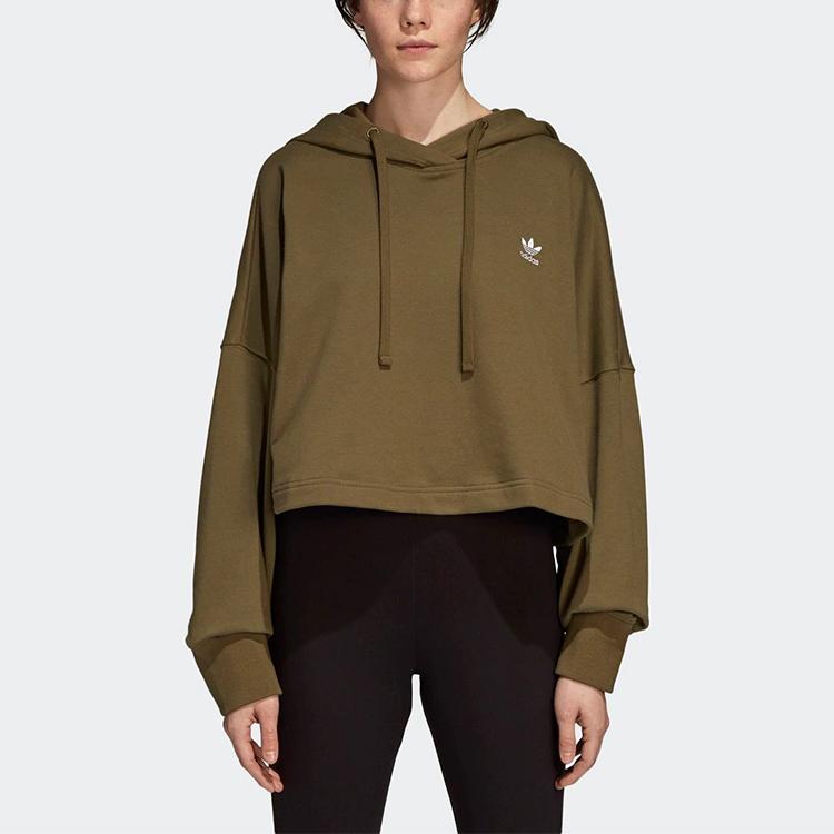 adidas Originals Complements Sweatshirts Unisex Olive Green Hooded Moderate Regular DH2760