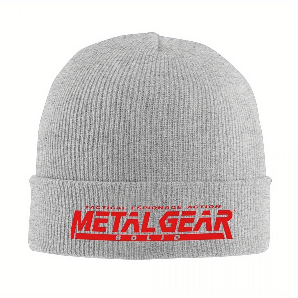 Metal Gear Solid Game Logo Knit Hat Beanie Autumn Winter Hats Warm Hip-hop Snake MGS1 Caps for Men Women