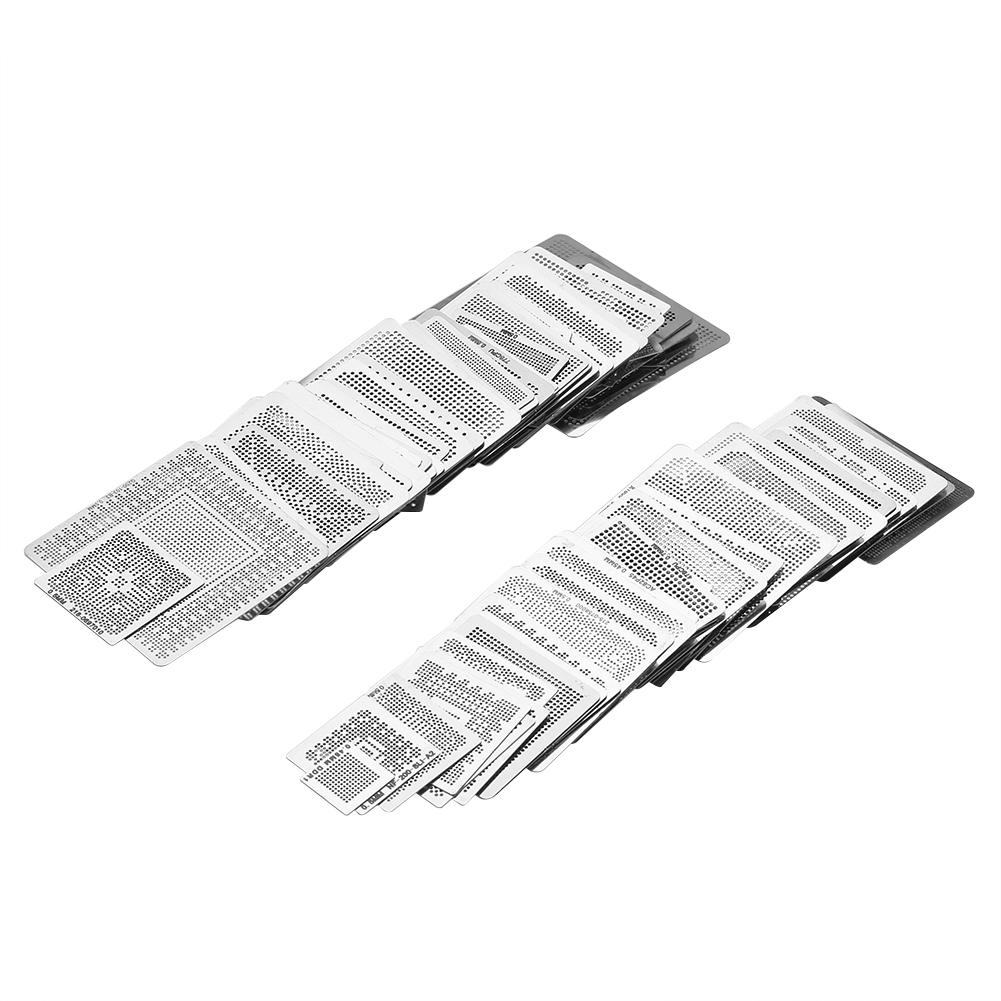 130pcs BGA Universal Reballing Rework Net Stencils Steel Template Mesh Directly Heat Set Kit