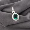 Ciondolo Gioiello con Gemma Smeraldo Verde, Splendido Ciondolo Argento Fatto a Mano, Gioiello in Argento Sterling 925 per Regalo di Matrimonio