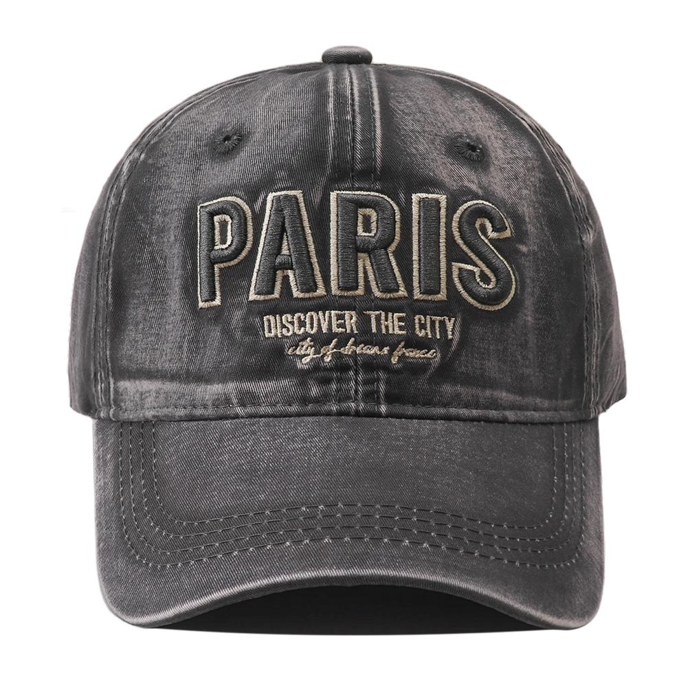 New Korean Paris Letters Embroidered Cotton Baseball Cap Unisex Outdoor Sun Hat Adjustable Hip Hop Snapback Hats For Women Men