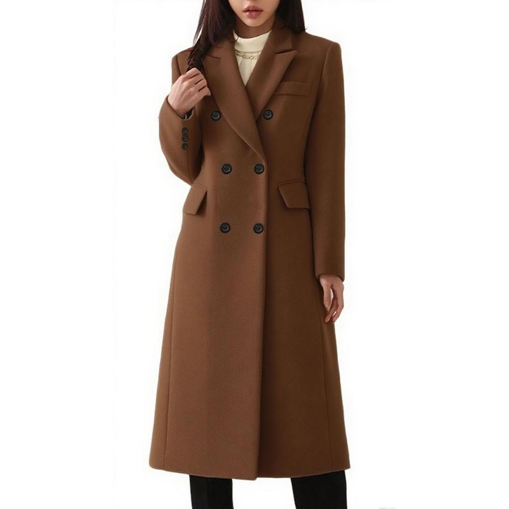 Women's Fashion Oversized Wool Coat Solid Color Casual Cardigan Jacket