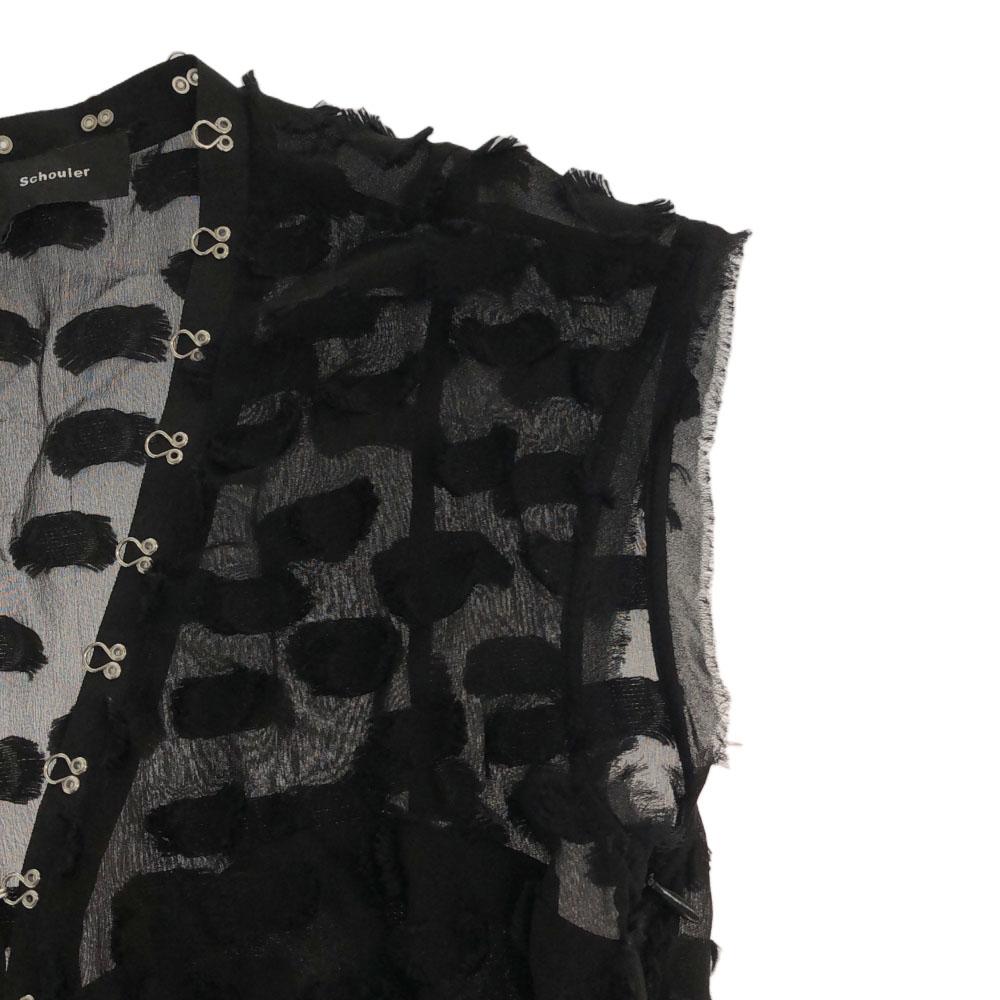 Proenza Schouler Short sleeve Long dress black fringe Women Used