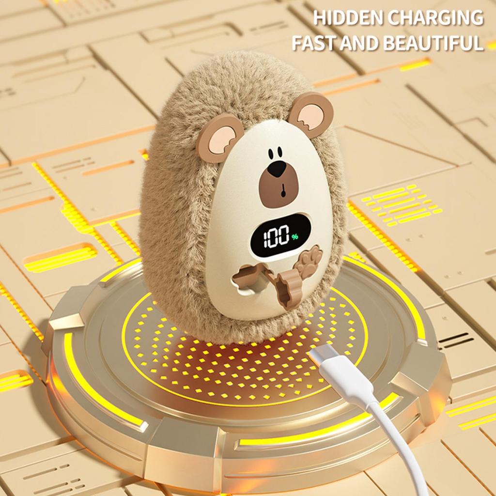 Rechargeable Hand Warmer 10.5 X 7.5 Cm Electric Cartoon Pocket Hand Heater With 3 Heat , Portable Heater, Electric Pocket Heater With Digital Display