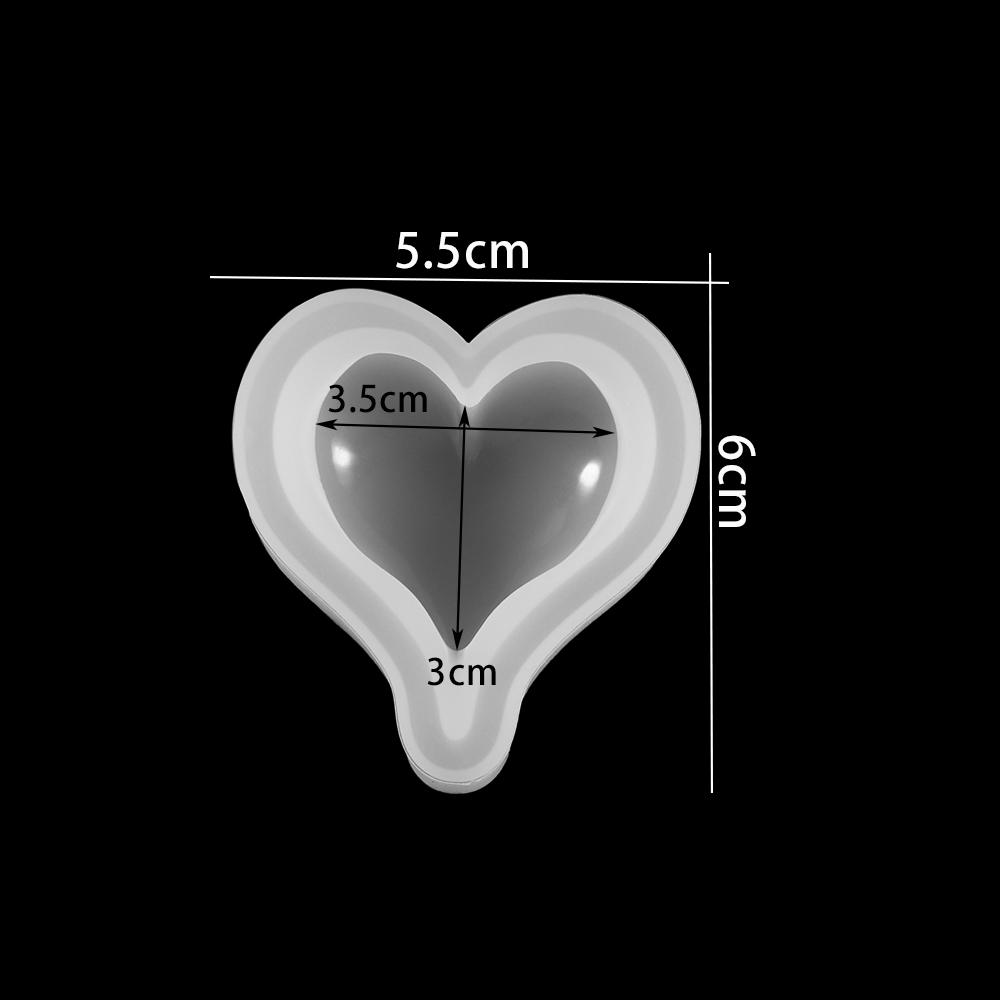 2Style 3Sizes Heart Shape Silicone Molds Epoxy Resin Casting Mold for DIY Crafts Jewelry Making Pendants Decorations Accessories