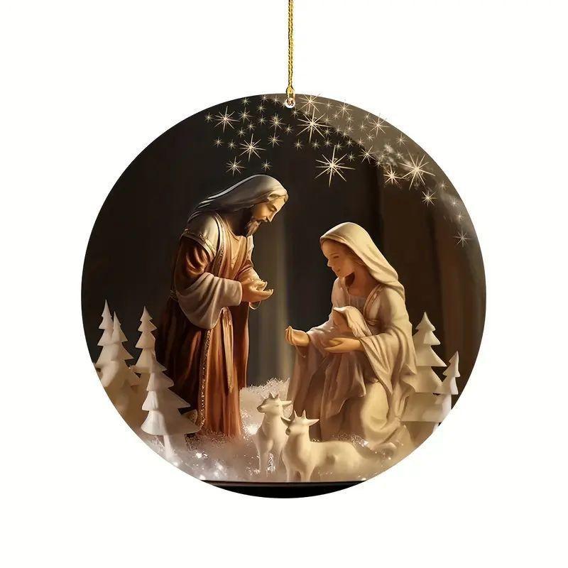 

Яркое акриловое подвесное украшение в виде мультяшного Иисуса, идеально подходящее для интерьера автомобиля