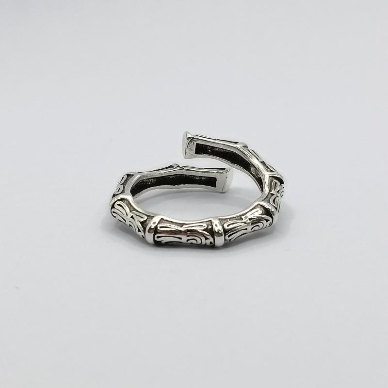 Adjustable Bamboo Segment Ring Women Men Vintage Style Plated Finger Boho Jewelry Adjustable Open Band