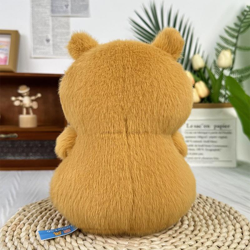 Creative New Style of Lucky Capybara Plush Toy Desktop Ornaments Eight-inch Gripping Doll