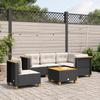 VidaXL Garden Lounge Set 6 Pcs with Cushions Black Wicker 3261839