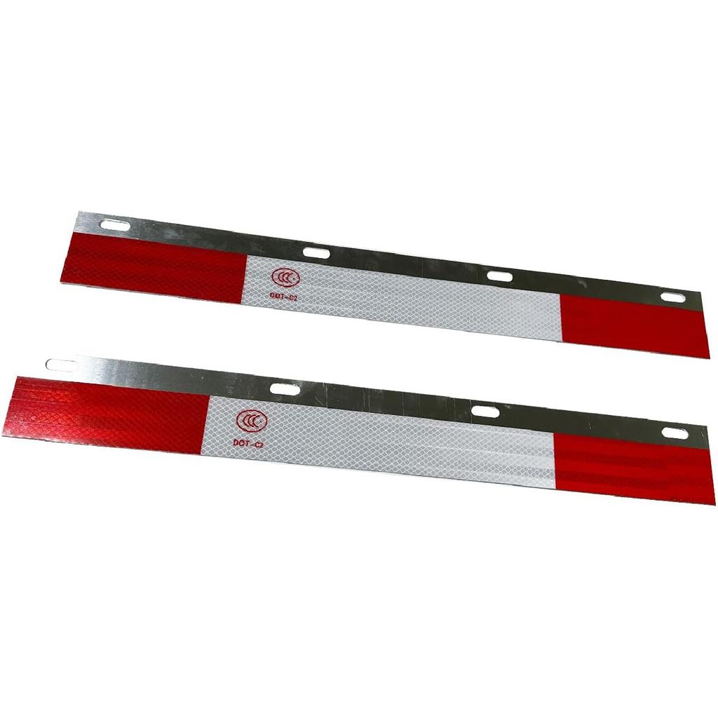 2PCS 24" x 3" Aluminum Mud Flap Hanger Top Flap Plate Reflector for Semi Truck Trailer, Straight Type