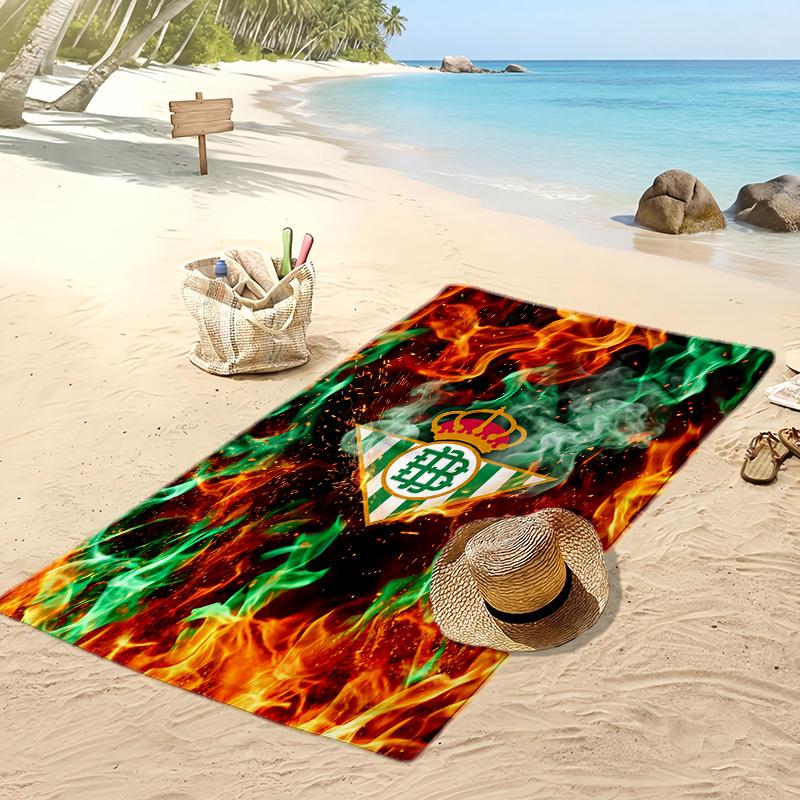 Real Betis Football Print Beach Towel, Large Soft Quick Dry Towel for Beach Camping Swimming