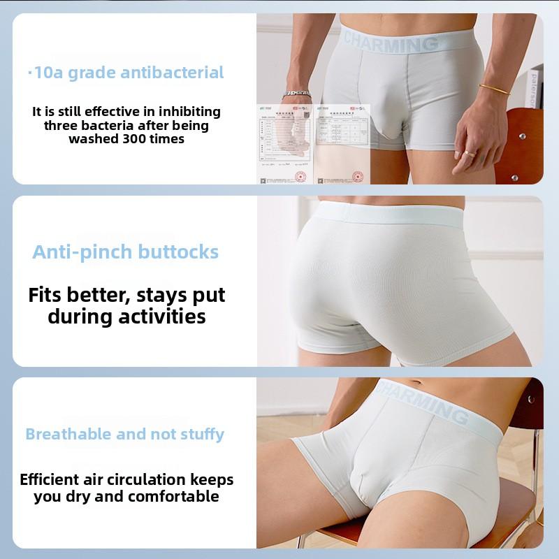 Men's Spring Summer 10A Antibacterial Cotton Comfortable and Breathable Briefs