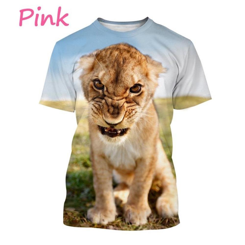 Hot-selling personalized fierce tiger 3D printed T-shirt, summer men's fashion, funny, cool, hip-hop animal short-sleeve top