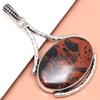 Mahagoni Obsidian Handgefertigt Damen Unisex Silberschmuck Anhänger 2.5