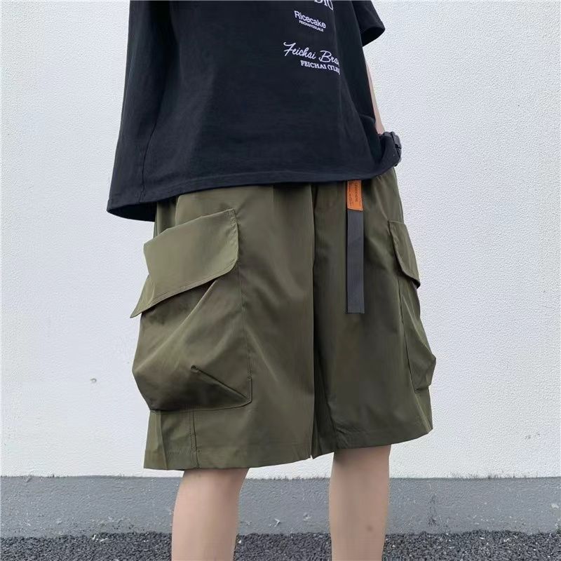 Pantaloncini Cargo Funzionali Estivi da Uomo con Tasche Multiple, Larghi, da Palestra, Pantaloni da Tuta, Pantaloncini Streetwear