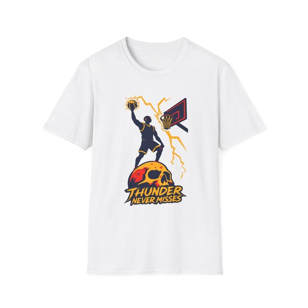 

Unisex Softstyle T-Shirt Lightning Skull Basketball Surreal Design S