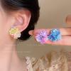 Vacation Style Colored Hydrangea Flower Stud Earrings Women's Summer Dopamine Atmosphere Earrings Ears