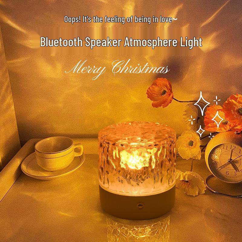 Rotating LED Ripple Atmosphere Lamp Speaker: Bedside Music & Night Light
