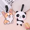 1Pc Luggage Tag Cute Corgi Panda Suitcase Portable Travel Label Accessories