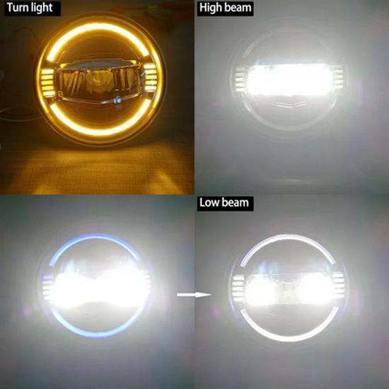 7-Inch LED Headlights for JL07-17 JK Wrangler - Blue