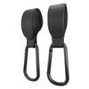 Convenient Baby Stroller Hooks Clips Stroller Accessories Aluminum Alloy Carabiner for Hanging Diaper Bags PU Leather